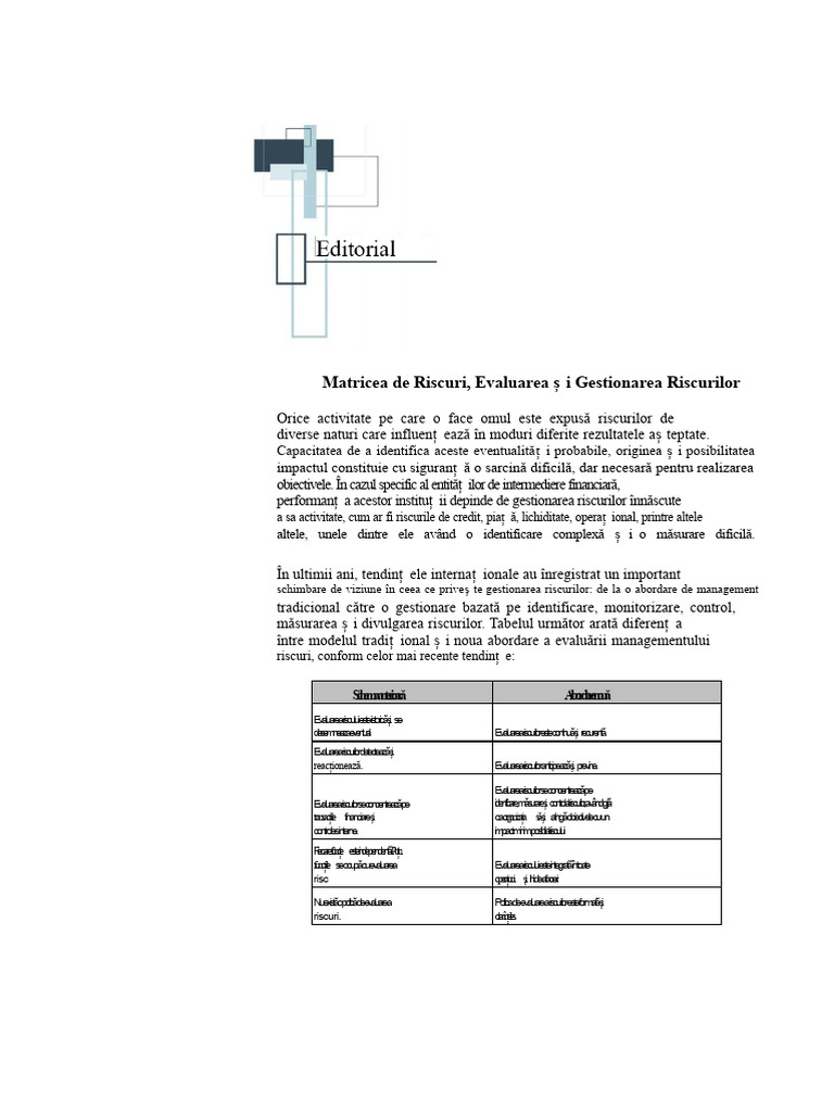 Gestionarea Riscurilor - Matricea Riscurilor | PDF