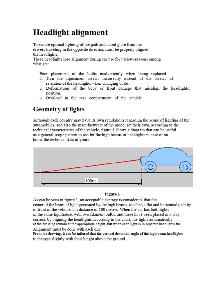 Proper Headlight Alignment Guide | PDF | Headlamp | Light