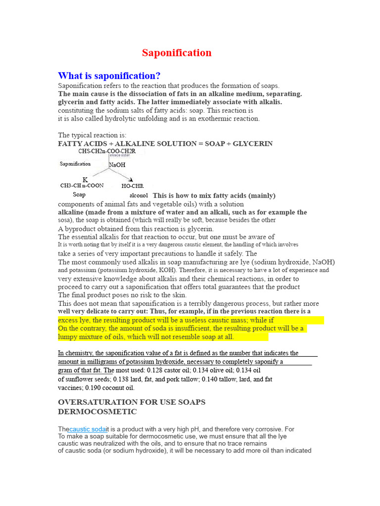 SAPONIFICATION | PDF | Sodium Hydroxide | Soap