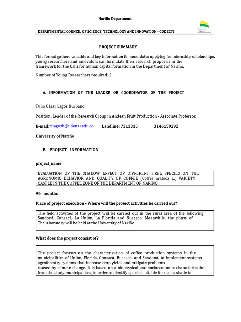 Coffee Project Summary | PDF | Agriculture | Coffee