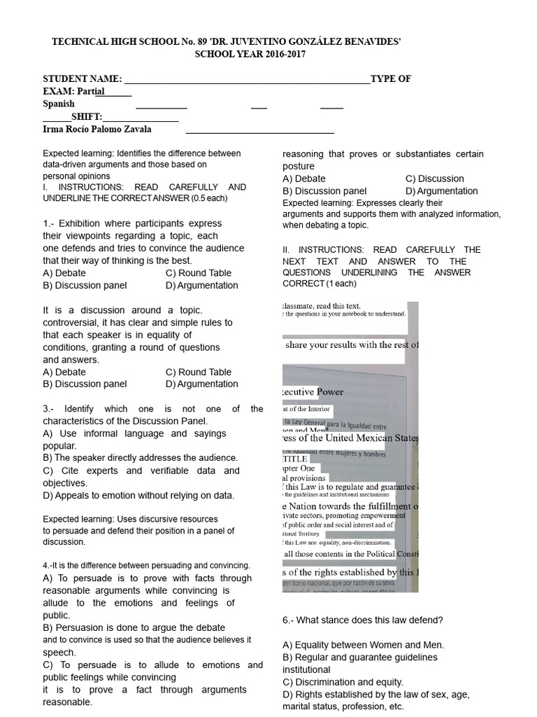 Exam on Argumentation Techniques | PDF | Argument | Persuasion