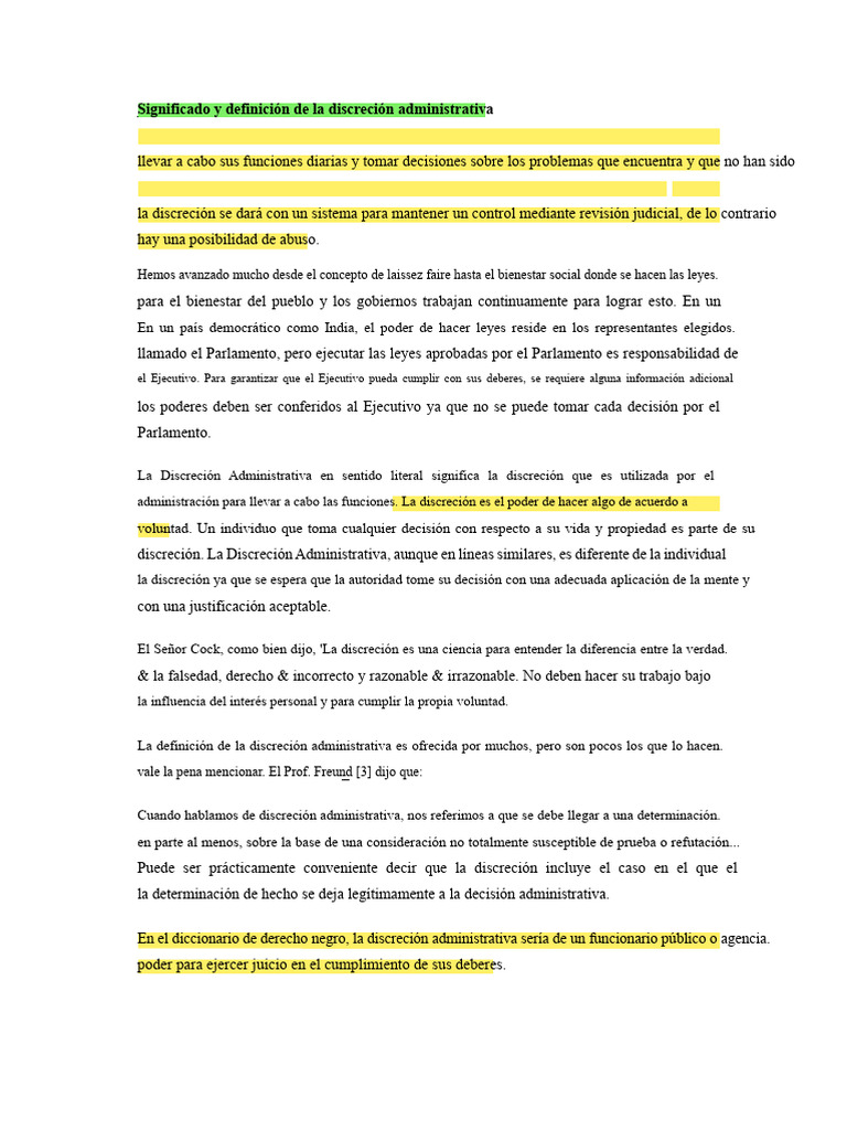 Discreción Administrativa: Definición y Control | PDF | Habeas corpus ...