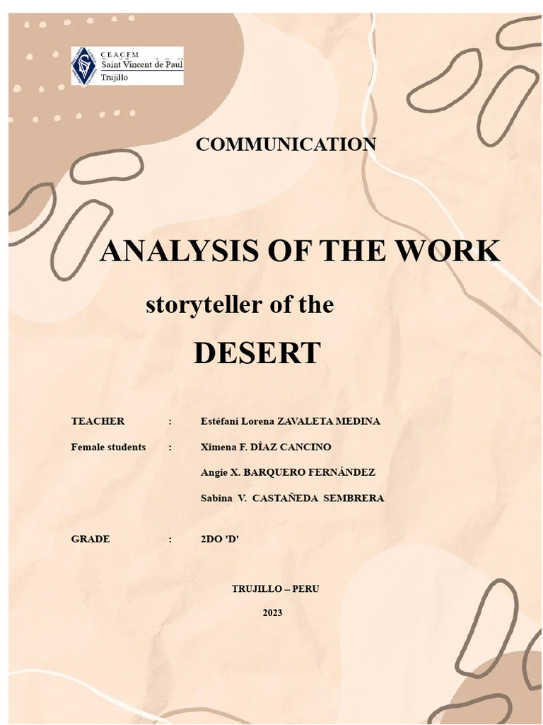 Analysis of The Desert Storyteller | PDF | Narrative | Peru