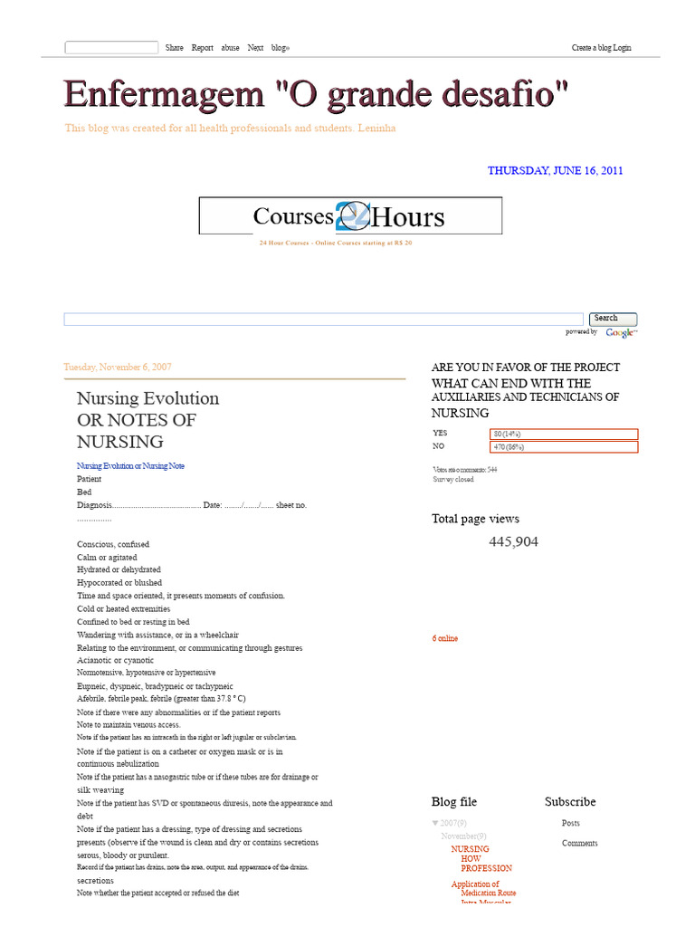 Nursing Evolution or Nursing Note | PDF | Medical Specialties ...