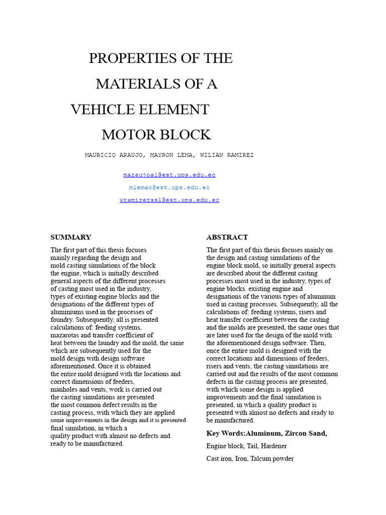 Engine Block Manufacturing Process | PDF | Casting | Polystyrene