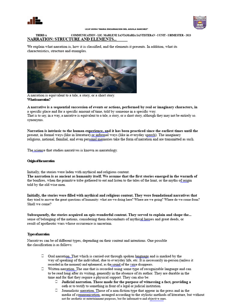 Narration: Structure and Elements.. | PDF | Narrative | Narration