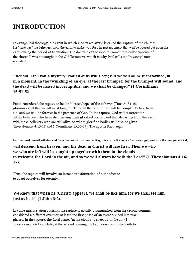Understanding the Rapture Doctrine | PDF | Rapture | Great Tribulation