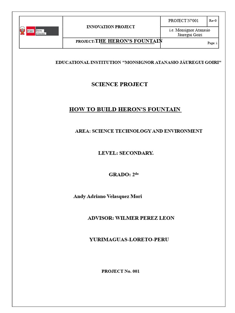 Secondary School Science Project | PDF | Fluid Dynamics | Pressure