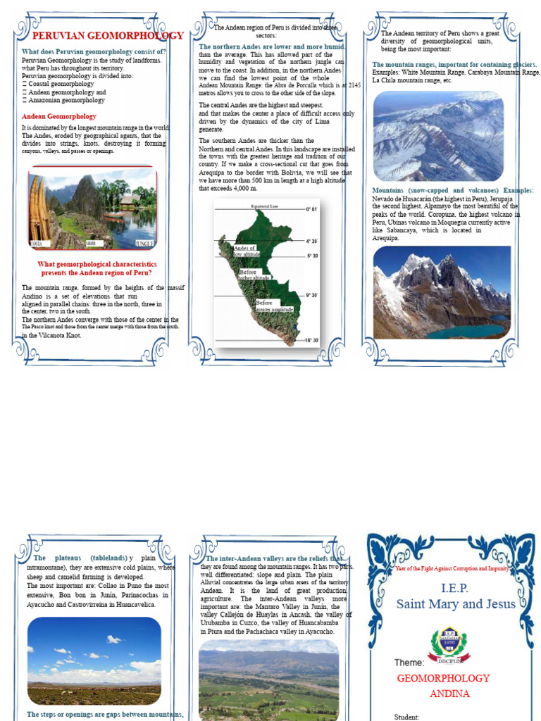 Andean Geomorphology Triptych | PDF | Andes | Peru