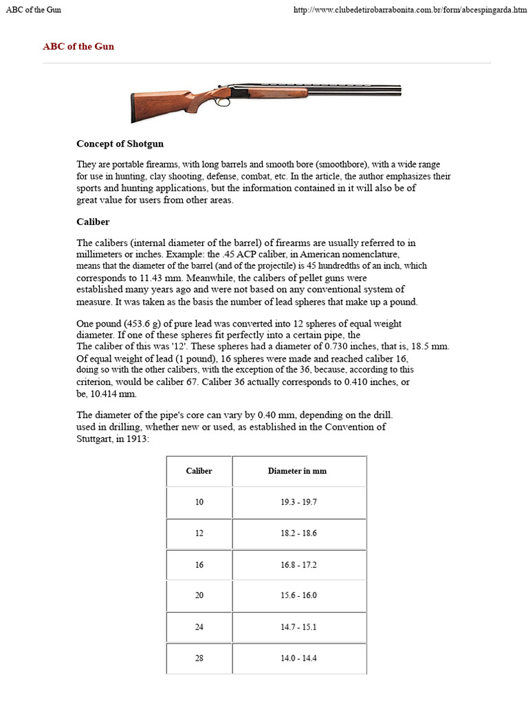 Understanding Shotgun Mechanics and Calibers | PDF | Caliber | Shotgun