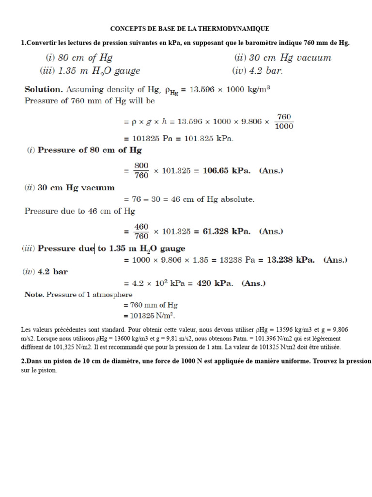 Concepts de base en thermodynamique | PDF | Enthalpie | Enthalpie de ...