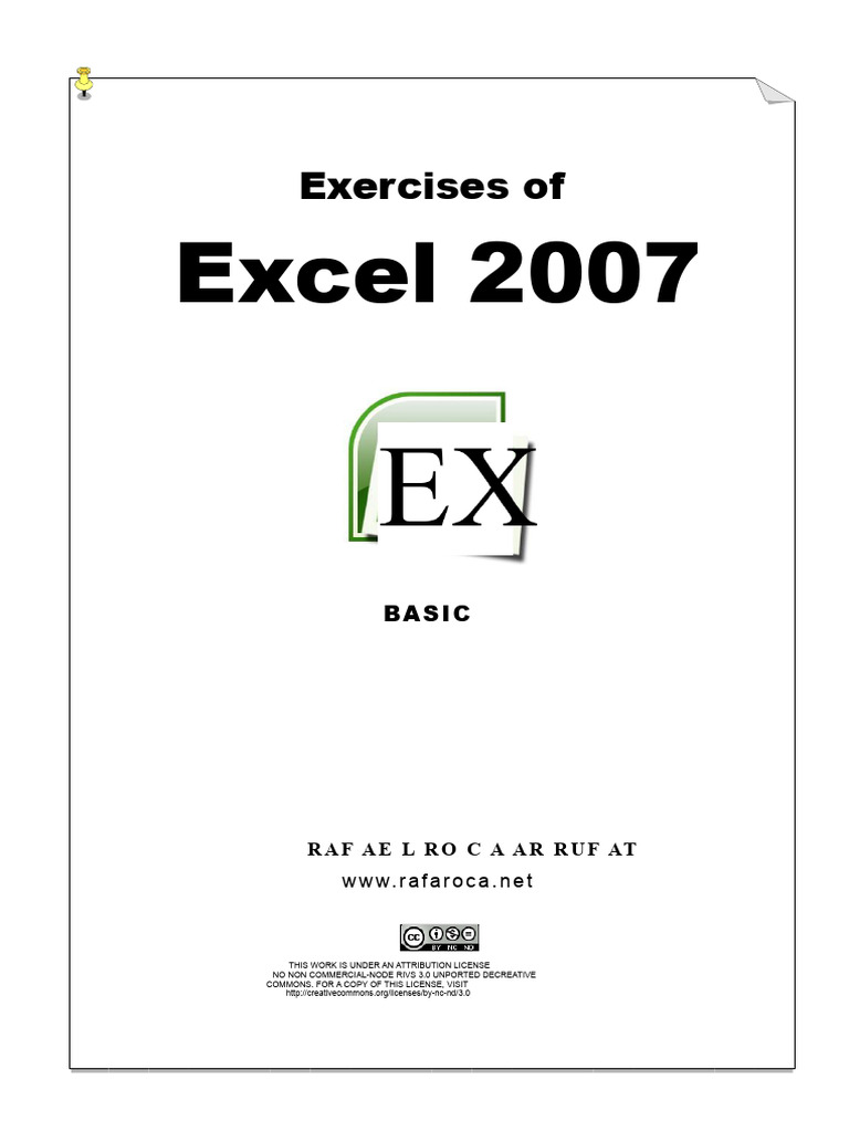 Basic Excel 2007 Exercises Guide | PDF | Microsoft Excel | Percentage