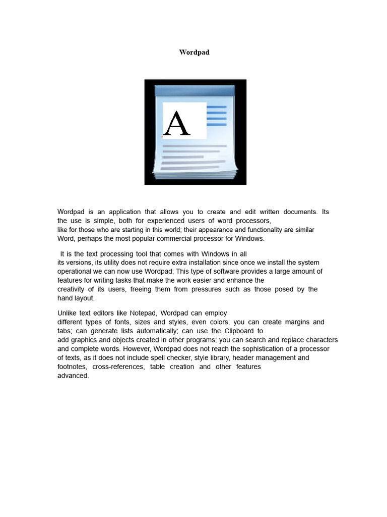 Overview of WordPad Features and Use | PDF | Software | Computing