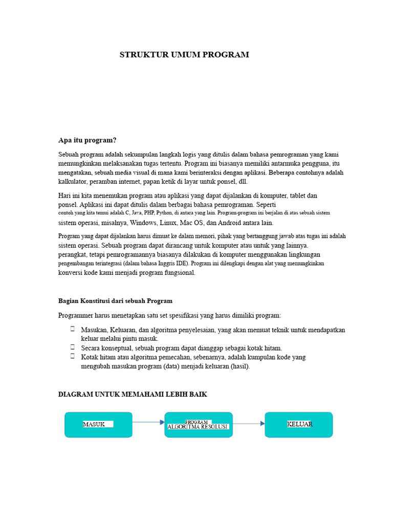 Struktur dan Elemen Dasar Program | PDF