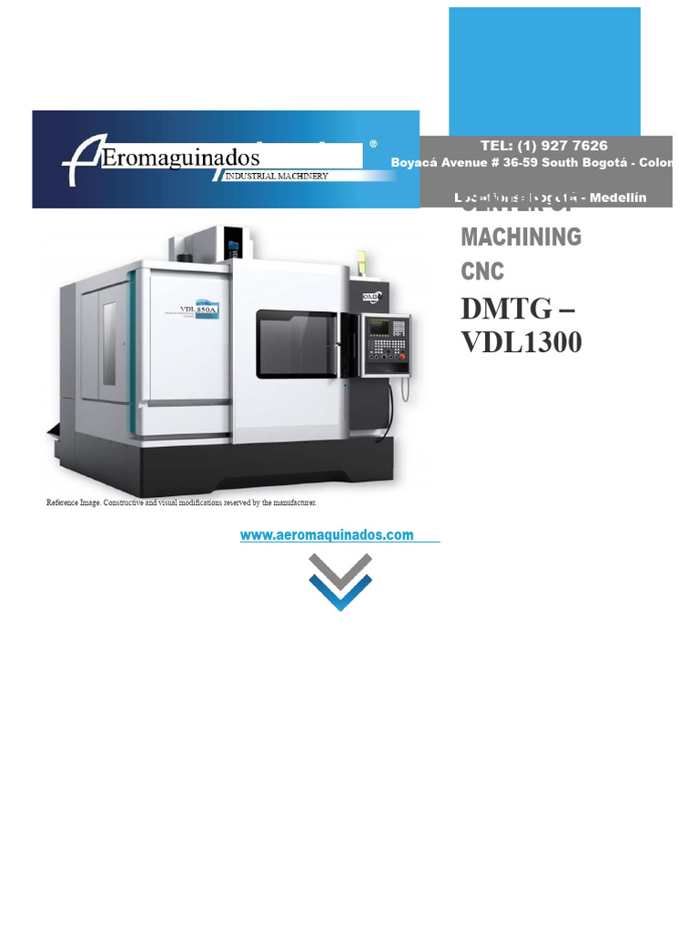 DMTG VDL1300 CNC Machining Specs | PDF | Mechanical Engineering