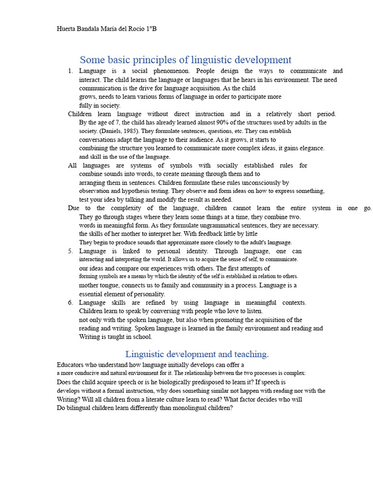 Principles of Language Development | PDF | Language Development ...