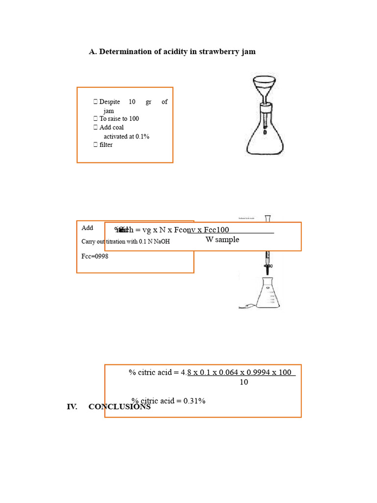 Determination of Acidity in Strawberry Jam - II | PDF