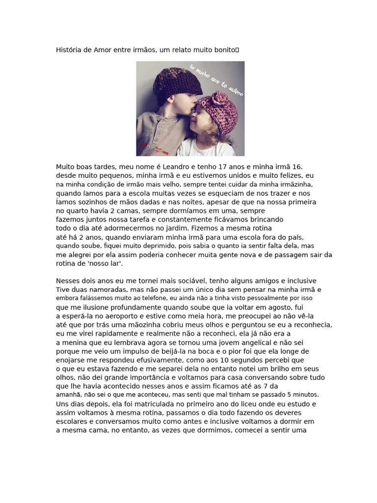 Amor Proibido entre Irmãos: Um Relato | PDF | Amor