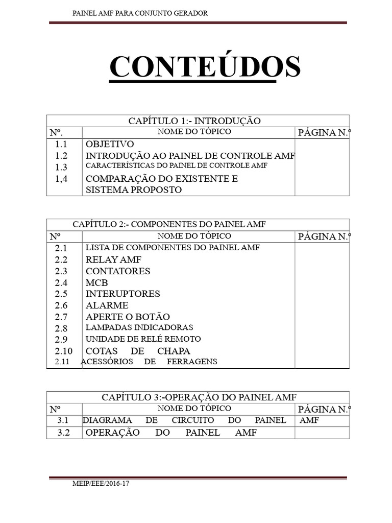 Painel AMF para Geradores: Guia Completo | PDF | Rede elétrica | Indutor