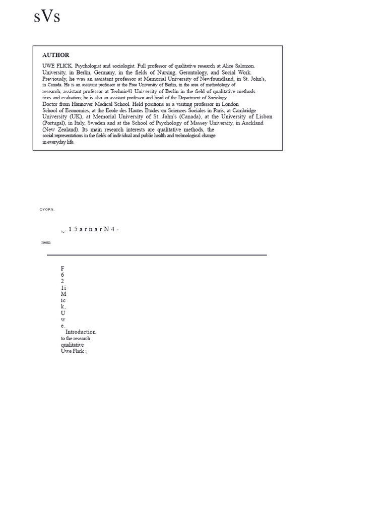 001 - Flick - Introduction To Qualitative Research | PDF | Qualitative ...
