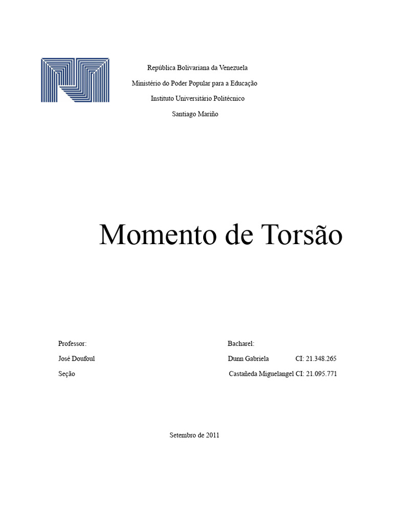 Momento Torsor e Tensão Cortante | PDF | Estresse (Mecânica) | Física