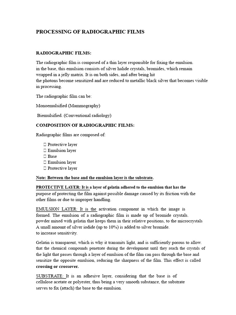 Radiographic Film Processing Guide | PDF | X Ray | Electromagnetic Spectrum