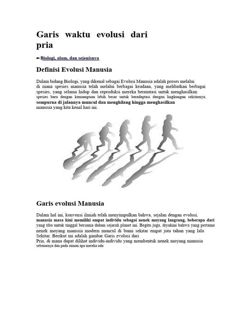 Garis Waktu Evolusi Manusia Modern | PDF
