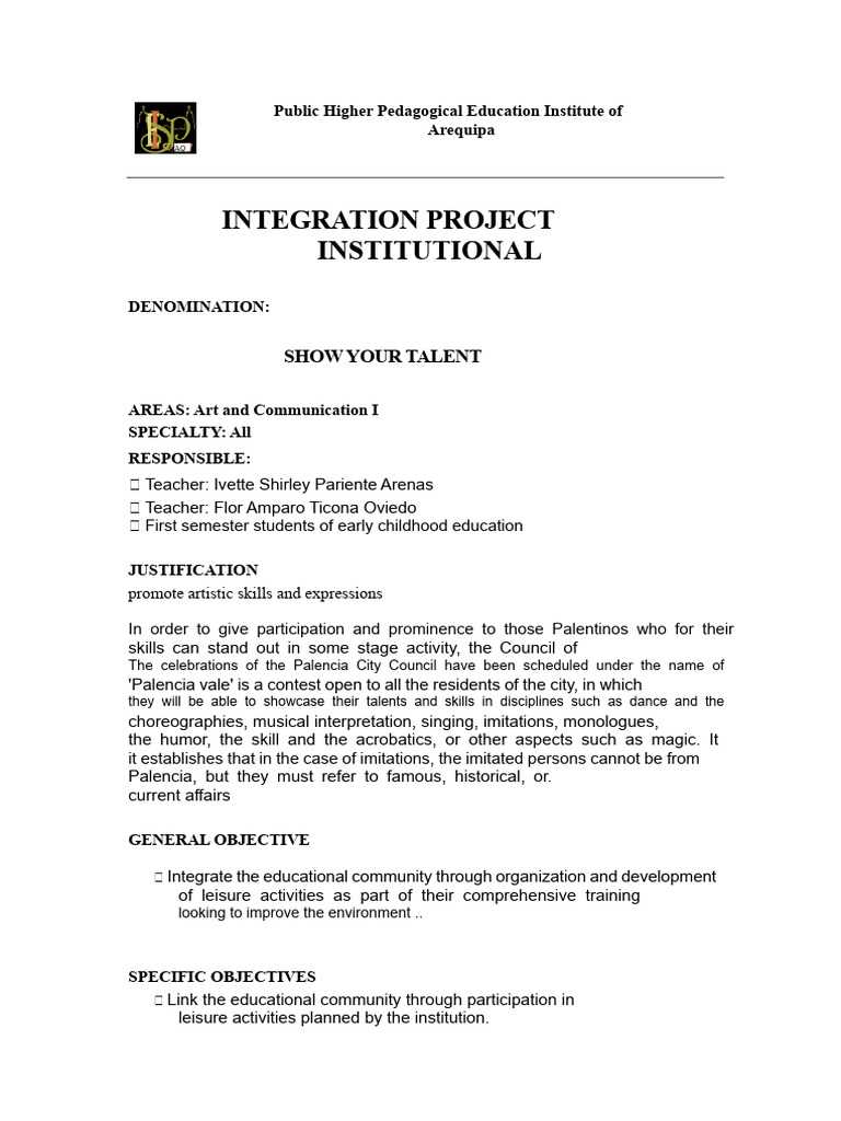 Show Your Talent: Art Integration Project | PDF | Learning