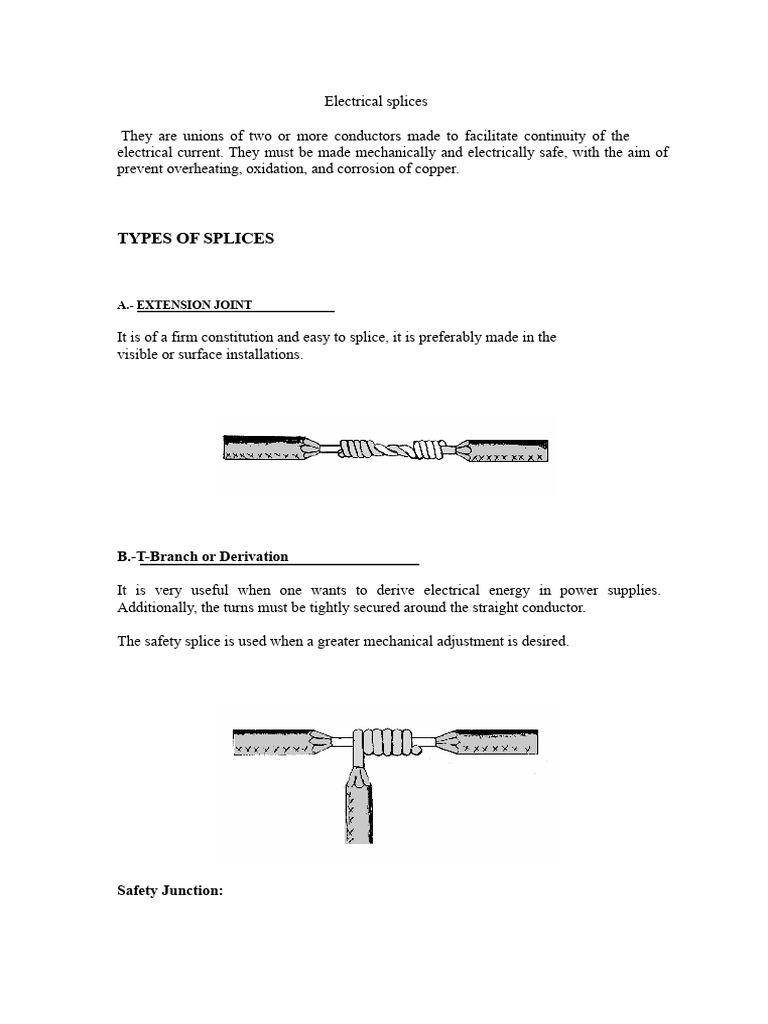 Types of Electrical Splices Explained | PDF | Electrical Wiring ...