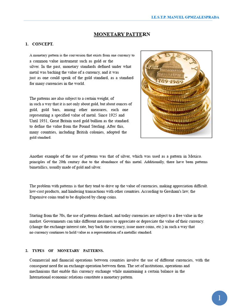 Monetary Patterns | PDF | Exchange Rate | Gold Standard