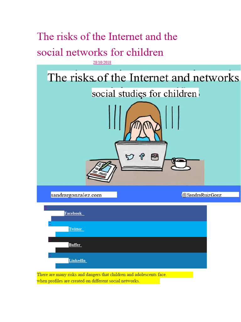 Internet Risks for Children Explained | PDF | Cyberbullying | Internet