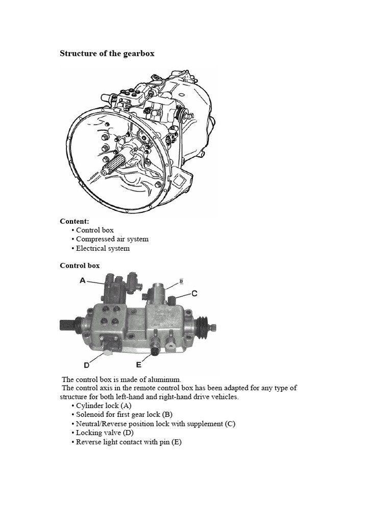 Structure of The VT2514B Volvo Gearbox | PDF | Axle | Clutch