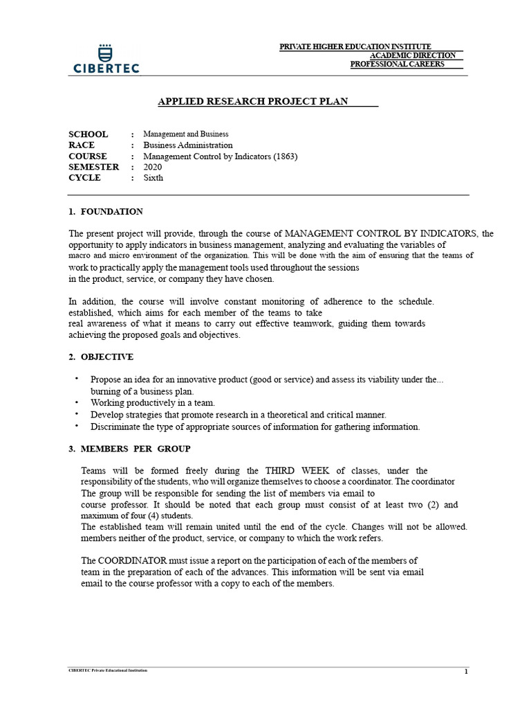 Management Control Project Plan Guide | PDF