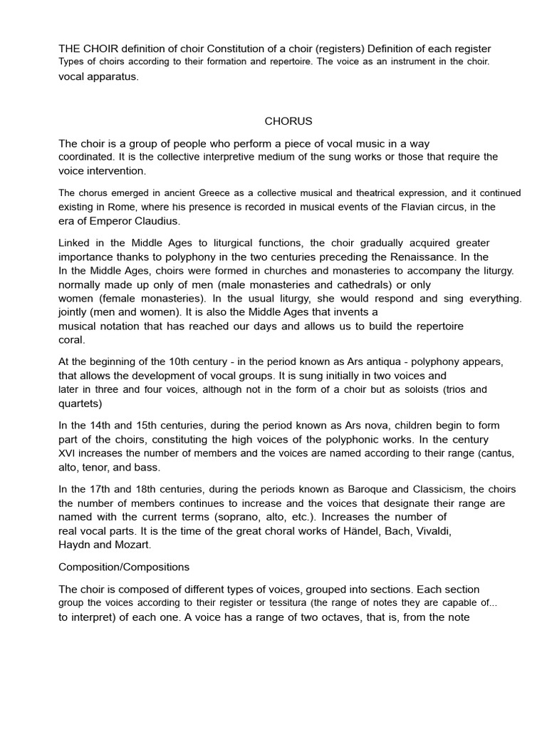 The Chorus | PDF | Choir | Human Voice