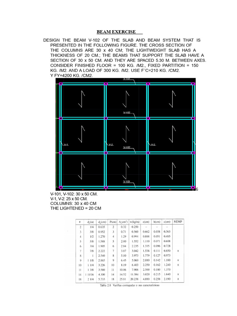 Beam Design Calculation for V-102 System | PDF | Beam (Structure ...