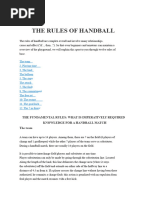 Handball Court Dimensions and Rules | PDF | Sports & Recreation