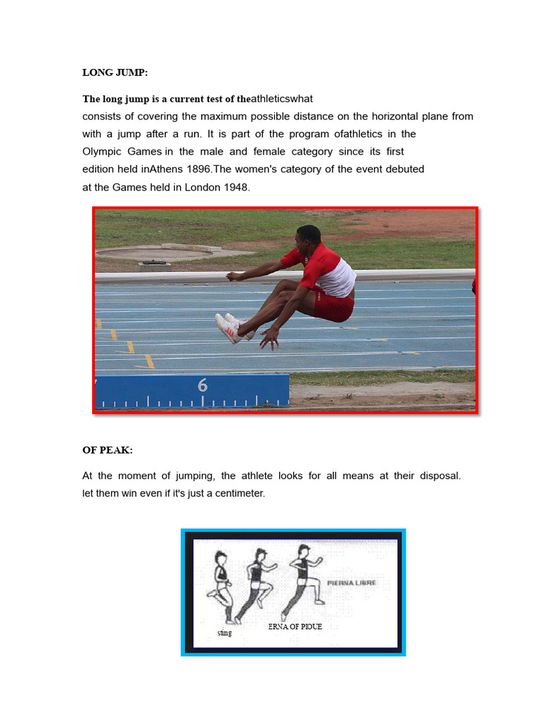 Long Jump and Shot Put Techniques | PDF | Track And Field | Sports
