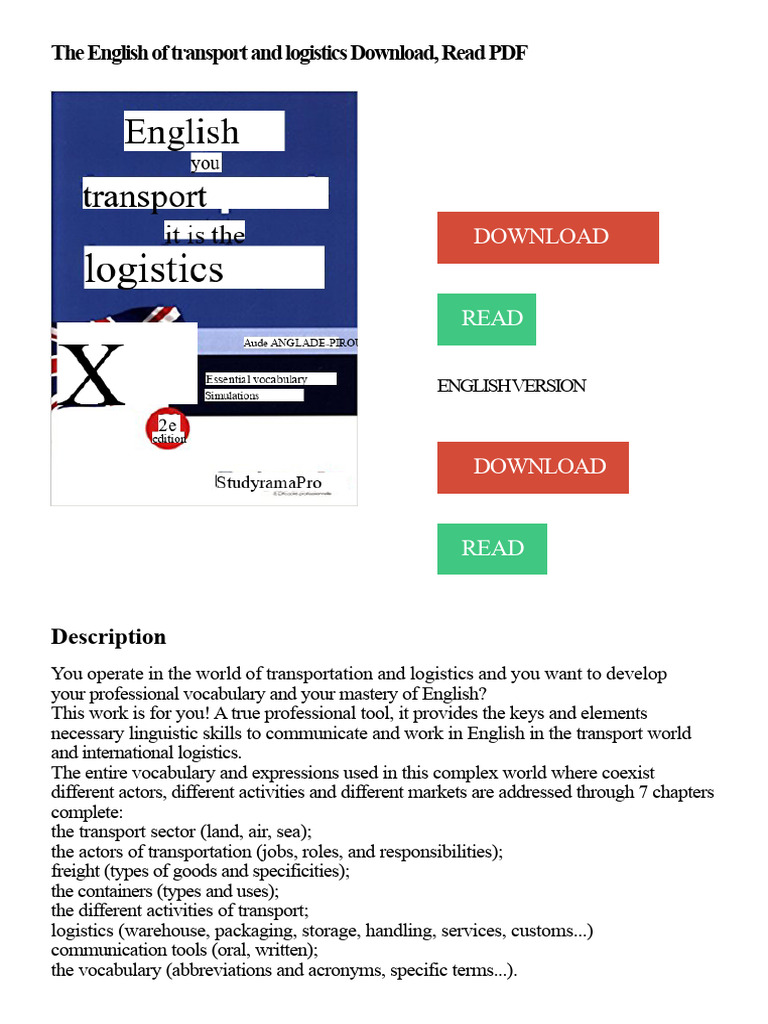 Mastering Logistics English Vocabulary | PDF | Logistics | English Language