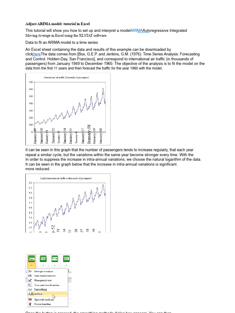 ARIMA Model Tutorial in Excel | PDF | Autoregressive Integrated Moving ...