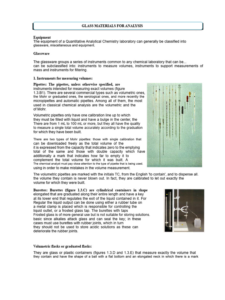 Essential Glassware for Analytical Chemistry | PDF | Filtration | Volume