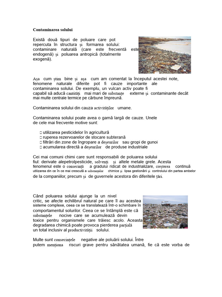 Contaminarea Solului Și A Apei | PDF
