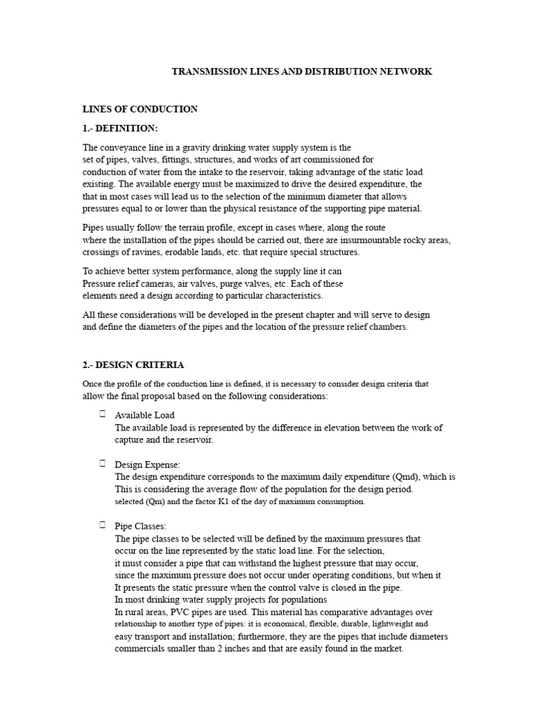Water Supply System Design Guidelines | PDF | Pipe (Fluid Conveyance ...