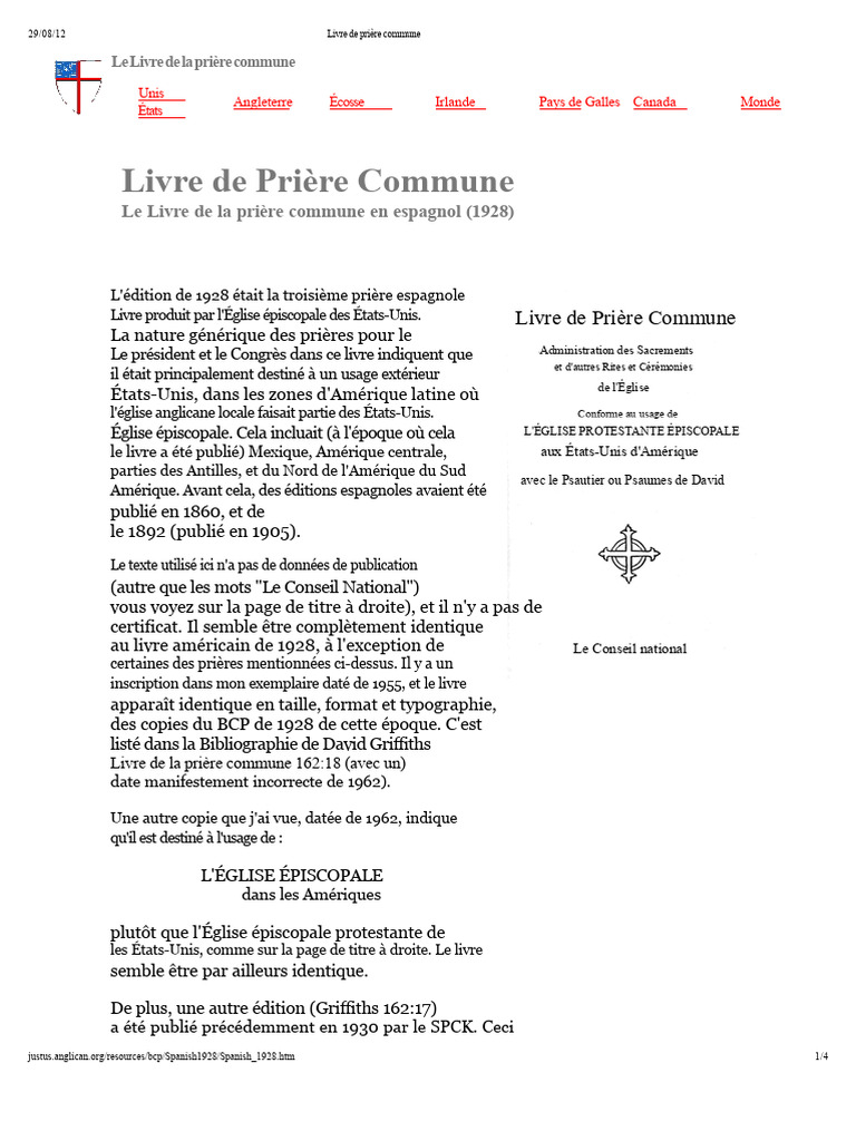 Livre de la Prière Commune 1928 | PDF | Psaumes | Prière juive