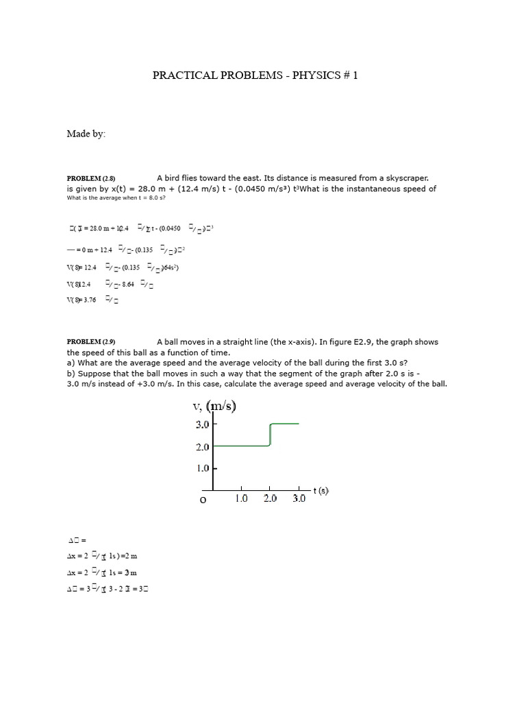 Physics Problems on Motion and Acceleration | PDF | Speed | Acceleration