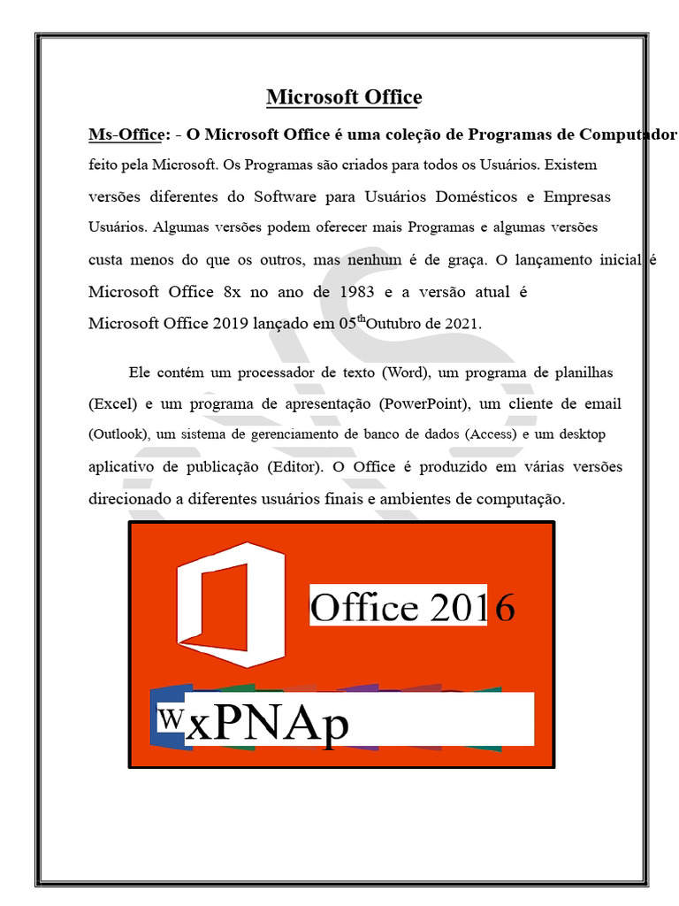 Introdução ao Microsoft Office 2019 | PDF | Citação | Teclado de computador