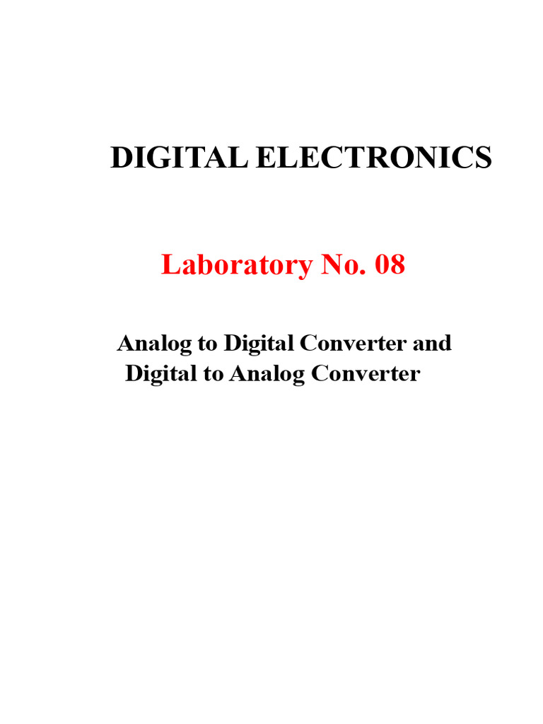 LAB08 - ADC and DAC | PDF | Analog To Digital Converter | Digital To ...