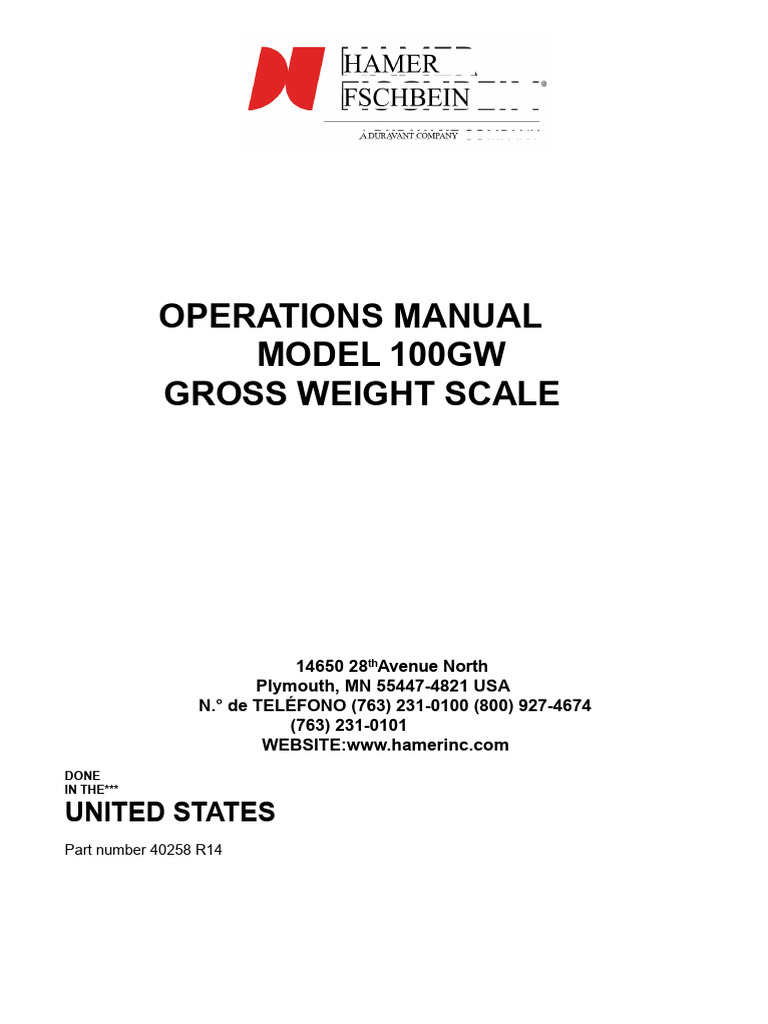 Model 100GW Scale Operations Manual | PDF | Power Supply | Electricity