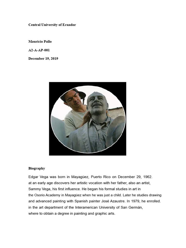 Edgar Vega: Puerto Rican Artist Biography | PDF | Paintings | Plastic Arts