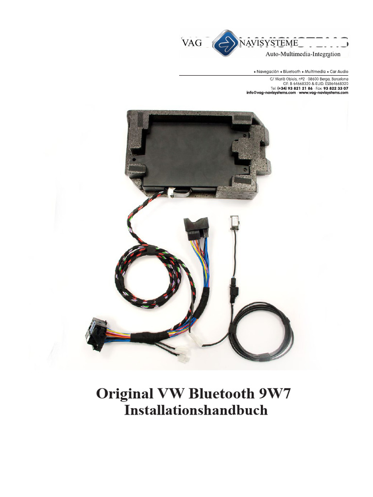 Installationshandbuch Bluetooth VW 9W7 DEUTSCH | PDF