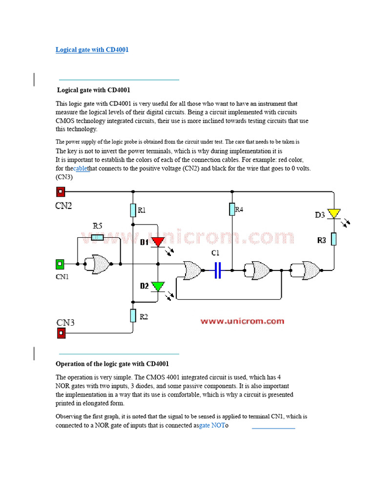 Logical Point With CD4001 | PDF | Operational Amplifier | Logic Gate